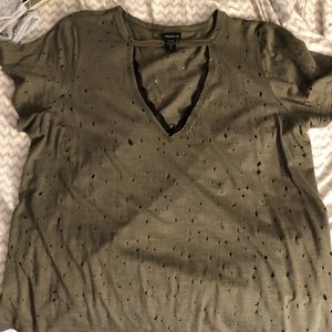 Torrid v neck choker tee